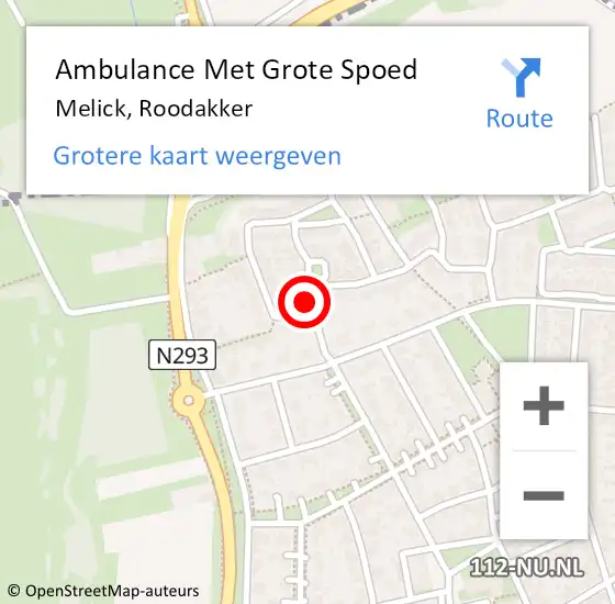 Locatie op kaart van de 112 melding: Ambulance Met Grote Spoed Naar Melick, Roodakker op 29 juli 2016 17:55