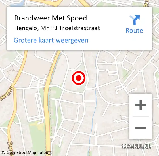 Locatie op kaart van de 112 melding: Brandweer Met Spoed Naar Hengelo, Mr P J Troelstrastraat op 22 december 2013 21:43