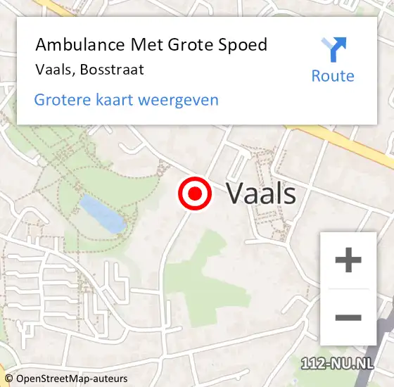 Locatie op kaart van de 112 melding: Ambulance Met Grote Spoed Naar Vaals, Bosstraat op 16 september 2013 22:19