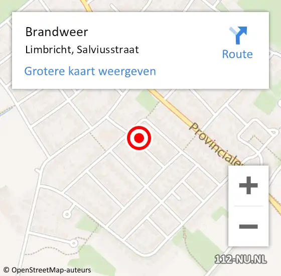 Locatie op kaart van de 112 melding: Brandweer Limbricht, Salviusstraat op 22 december 2013 21:44