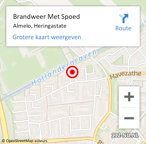 Locatie op kaart van de 112 melding: Brandweer Met Spoed Naar Almelo, Heringastate op 29 juli 2016 23:27