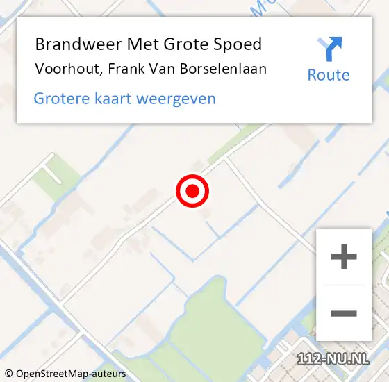 Locatie op kaart van de 112 melding: Brandweer Met Grote Spoed Naar Voorhout, Frank Van Borselenlaan op 29 juli 2016 23:42