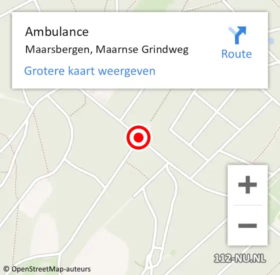 Locatie op kaart van de 112 melding: Ambulance Maarsbergen, Maarnse Grindweg op 30 juli 2016 01:43