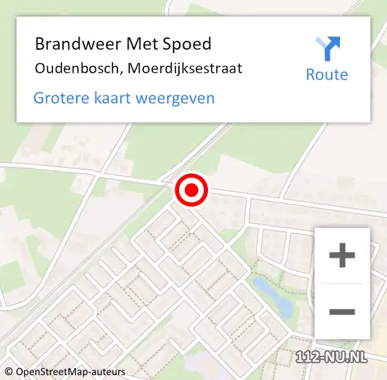 Locatie op kaart van de 112 melding: Brandweer Met Spoed Naar Oudenbosch, Moerdijksestraat op 30 juli 2016 05:41