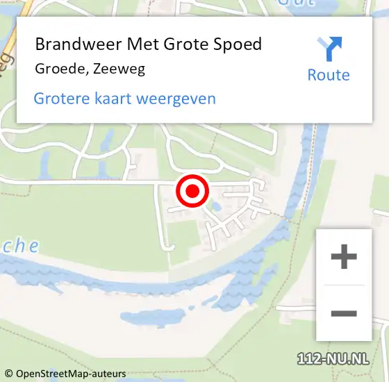 Locatie op kaart van de 112 melding: Brandweer Met Grote Spoed Naar Groede, Zeeweg op 30 juli 2016 06:01