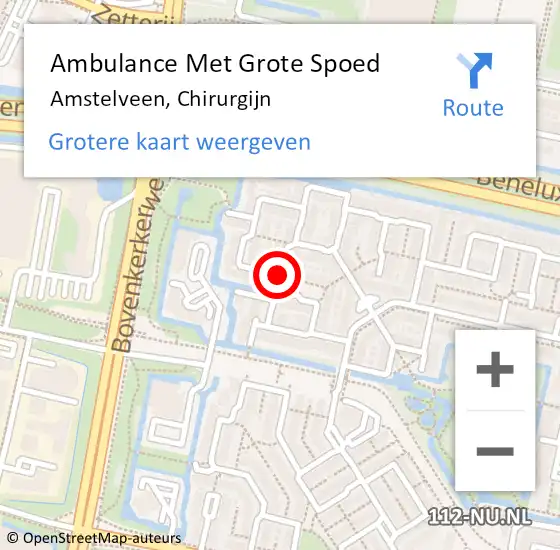 Locatie op kaart van de 112 melding: Ambulance Met Grote Spoed Naar Amstelveen, Chirurgijn op 30 juli 2016 10:18