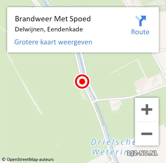 Locatie op kaart van de 112 melding: Brandweer Met Spoed Naar Delwijnen, Eendenkade op 30 juli 2016 10:21