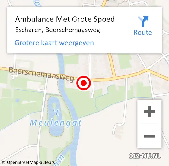 Locatie op kaart van de 112 melding: Ambulance Met Grote Spoed Naar Escharen, Beerschemaasweg op 30 juli 2016 11:14