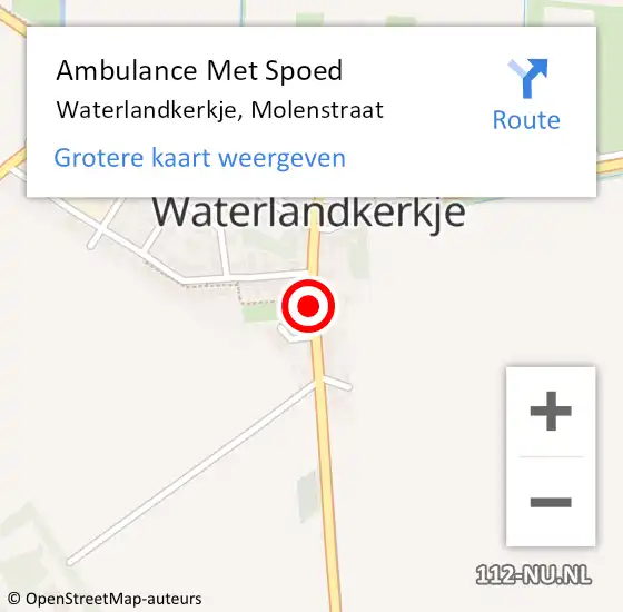 Locatie op kaart van de 112 melding: Ambulance Met Spoed Naar Waterlandkerkje, Molenstraat op 30 juli 2016 11:14