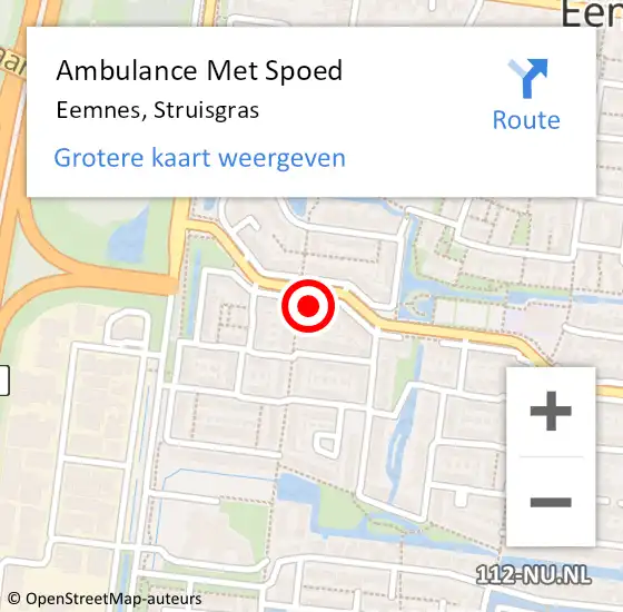 Locatie op kaart van de 112 melding: Ambulance Met Spoed Naar Eemnes, Struisgras op 30 juli 2016 12:06