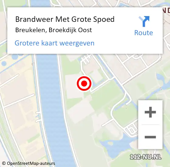 Locatie op kaart van de 112 melding: Brandweer Met Grote Spoed Naar Breukelen, Broekdijk Oost op 30 juli 2016 12:15