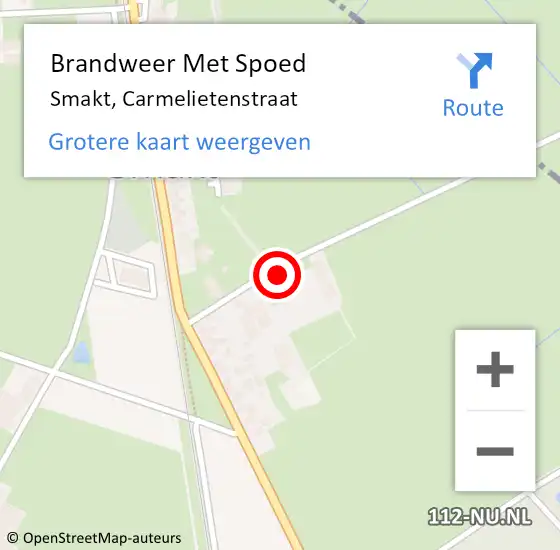 Locatie op kaart van de 112 melding: Brandweer Met Spoed Naar Smakt, Carmelietenstraat op 30 juli 2016 12:57