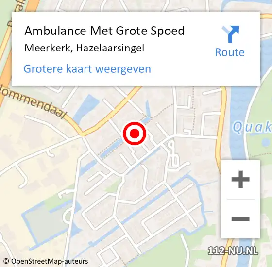 Locatie op kaart van de 112 melding: Ambulance Met Grote Spoed Naar Meerkerk, Hazelaarsingel op 30 juli 2016 13:24