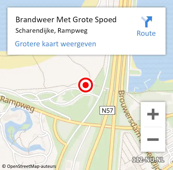 Locatie op kaart van de 112 melding: Brandweer Met Grote Spoed Naar Scharendijke, Rampweg op 30 juli 2016 16:02