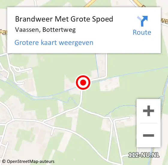 Locatie op kaart van de 112 melding: Brandweer Met Grote Spoed Naar Vaassen, Bottertweg op 30 juli 2016 16:31
