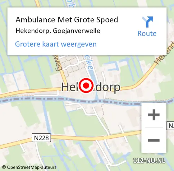 Locatie op kaart van de 112 melding: Ambulance Met Grote Spoed Naar Hekendorp, Goejanverwelle op 30 juli 2016 16:52