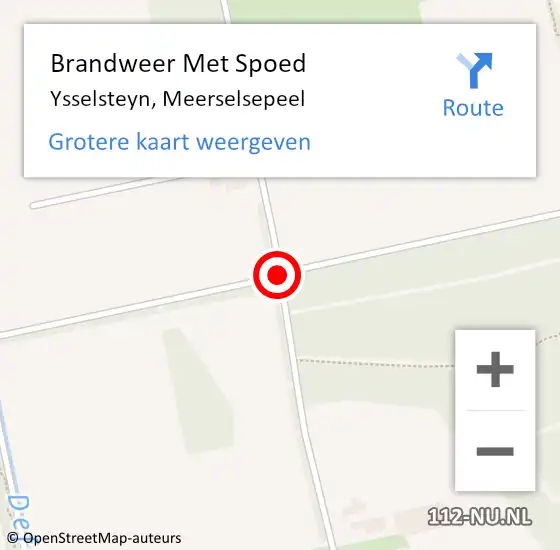 Locatie op kaart van de 112 melding: Brandweer Met Spoed Naar Ysselsteyn, Meerselsepeel op 30 juli 2016 17:07