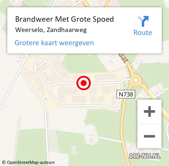 Locatie op kaart van de 112 melding: Brandweer Met Grote Spoed Naar Weerselo, Zandhaarweg op 30 juli 2016 18:49
