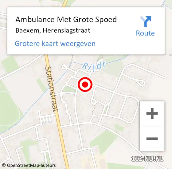 Locatie op kaart van de 112 melding: Ambulance Met Grote Spoed Naar Baexem, Herenslagstraat op 30 juli 2016 22:24