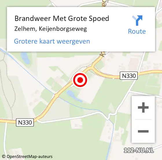 Locatie op kaart van de 112 melding: Brandweer Met Grote Spoed Naar Zelhem, Keijenborgseweg op 30 juli 2016 22:38