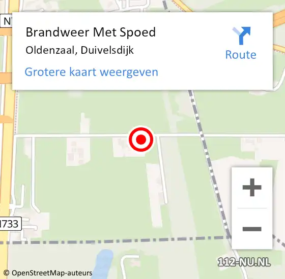 Locatie op kaart van de 112 melding: Brandweer Met Spoed Naar Oldenzaal, Duivelsdijk op 30 juli 2016 22:45