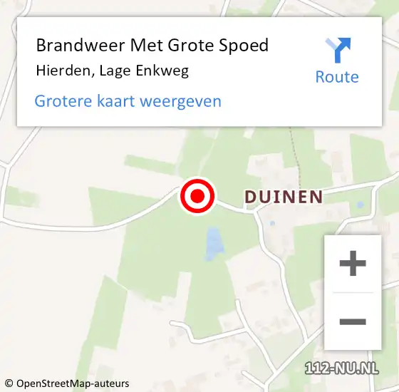 Locatie op kaart van de 112 melding: Brandweer Met Grote Spoed Naar Hierden, Lage Enkweg op 30 juli 2016 23:49