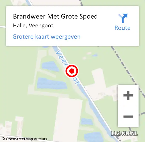 Locatie op kaart van de 112 melding: Brandweer Met Grote Spoed Naar Halle, Veengoot op 31 juli 2016 02:41