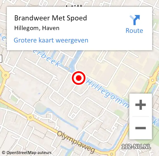 Locatie op kaart van de 112 melding: Brandweer Met Spoed Naar Hillegom, Haven op 31 juli 2016 05:16