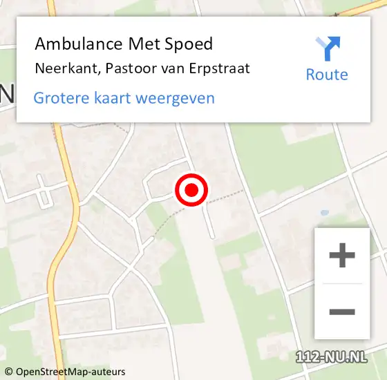 Locatie op kaart van de 112 melding: Ambulance Met Spoed Naar Neerkant, Pastoor van Erpstraat op 31 juli 2016 09:51