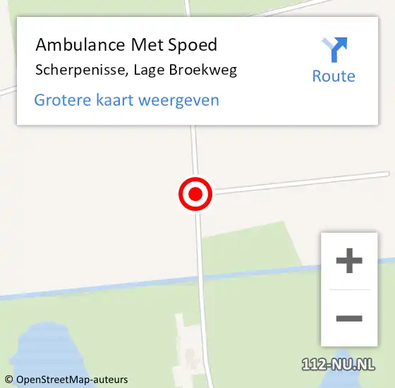 Locatie op kaart van de 112 melding: Ambulance Met Spoed Naar Scherpenisse, Lage Broekweg op 23 december 2013 02:14