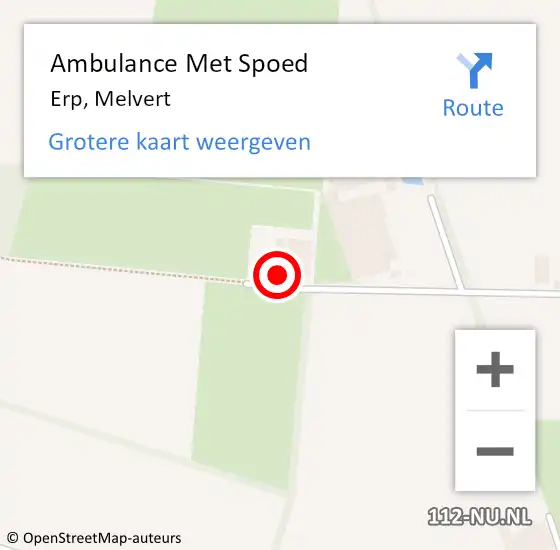 Locatie op kaart van de 112 melding: Ambulance Met Spoed Naar Erp, Melvert op 31 juli 2016 10:32