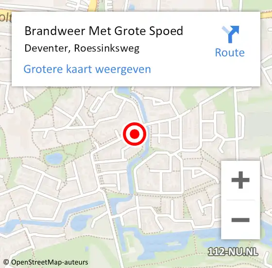 Locatie op kaart van de 112 melding: Brandweer Met Grote Spoed Naar Deventer, Roessinksweg op 23 december 2013 02:43