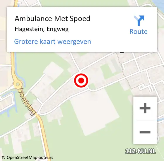 Locatie op kaart van de 112 melding: Ambulance Met Spoed Naar Hagestein, Engweg op 31 juli 2016 12:23