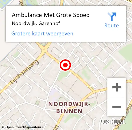 Locatie op kaart van de 112 melding: Ambulance Met Grote Spoed Naar Noordwijk, Garenhof op 31 juli 2016 12:30