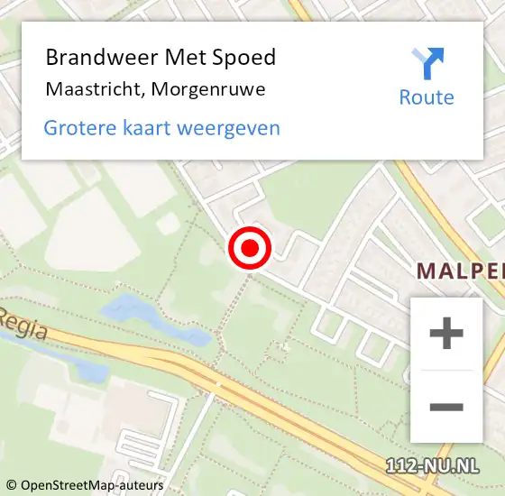 Locatie op kaart van de 112 melding: Brandweer Met Spoed Naar Maastricht, Morgenruwe op 31 juli 2016 15:20