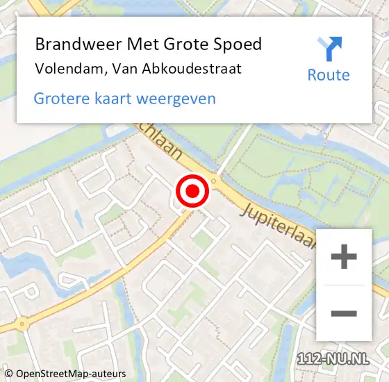 Locatie op kaart van de 112 melding: Brandweer Met Grote Spoed Naar Volendam, Van Abkoudestraat op 23 december 2013 04:20