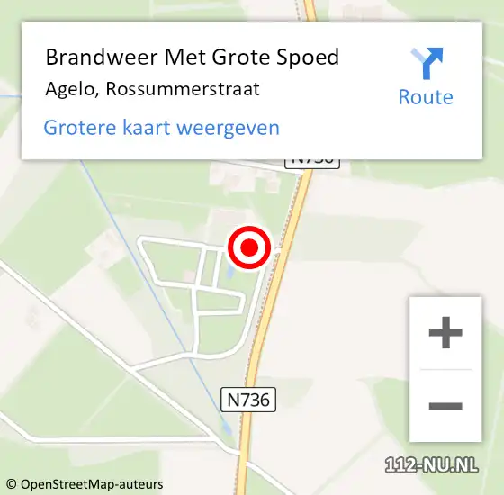 Locatie op kaart van de 112 melding: Brandweer Met Grote Spoed Naar Agelo, Rossummerstraat op 31 juli 2016 19:04