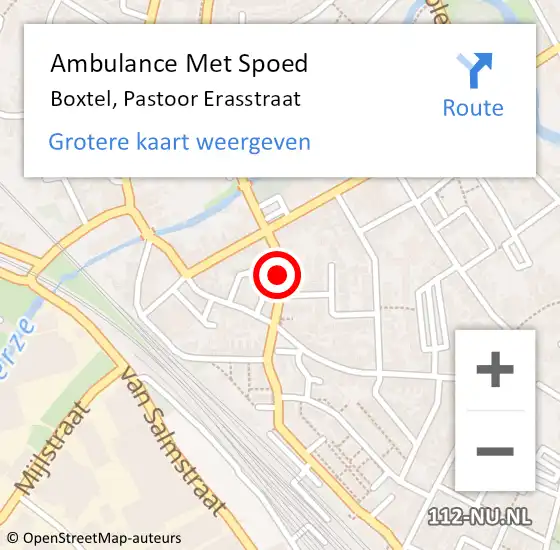 Locatie op kaart van de 112 melding: Ambulance Met Spoed Naar Boxtel, Pastoor Erasstraat op 31 juli 2016 19:11