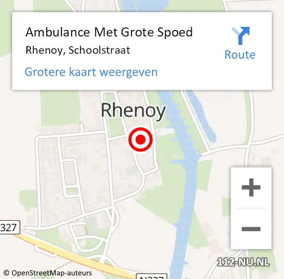 Locatie op kaart van de 112 melding: Ambulance Met Grote Spoed Naar Rhenoy, Schoolstraat op 23 december 2013 04:42