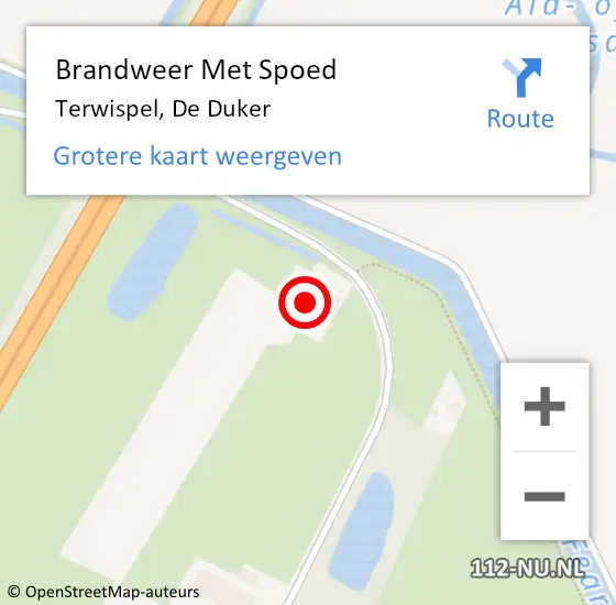 Locatie op kaart van de 112 melding: Brandweer Met Spoed Naar Terwispel, De Duker op 31 juli 2016 19:37