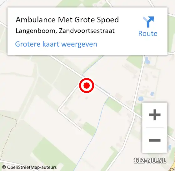 Locatie op kaart van de 112 melding: Ambulance Met Grote Spoed Naar Langenboom, Zandvoortsestraat op 31 juli 2016 19:59