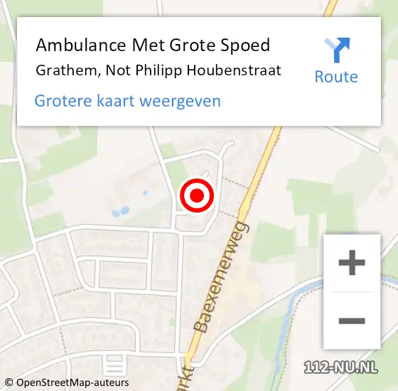 Locatie op kaart van de 112 melding: Ambulance Met Grote Spoed Naar Grathem, Not Philipp Houbenstraat op 31 juli 2016 23:32