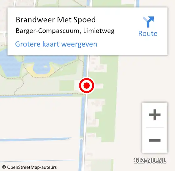 Locatie op kaart van de 112 melding: Brandweer Met Spoed Naar Barger-Compascuum, Limietweg op 31 juli 2016 23:38