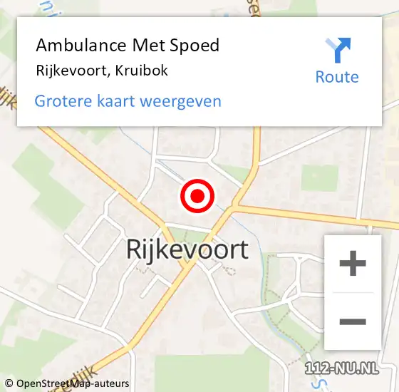 Locatie op kaart van de 112 melding: Ambulance Met Spoed Naar Rijkevoort, Kruibok op 1 augustus 2016 05:27