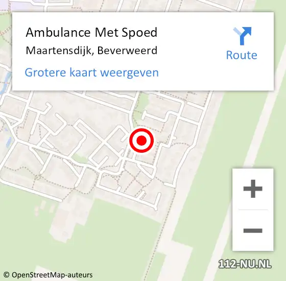 Locatie op kaart van de 112 melding: Ambulance Met Spoed Naar Maartensdijk, Beverweerd op 1 augustus 2016 05:49