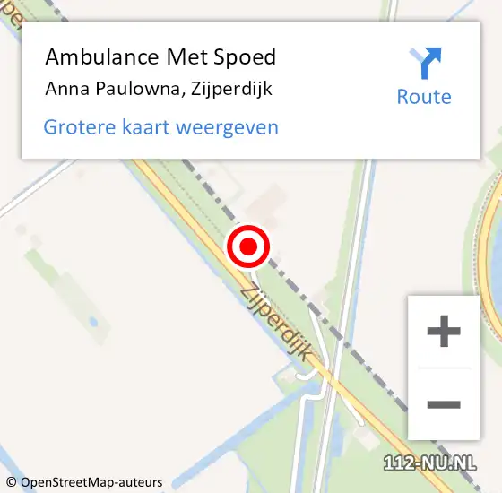 Locatie op kaart van de 112 melding: Ambulance Met Spoed Naar Anna Paulowna, Zijperdijk op 23 december 2013 07:15