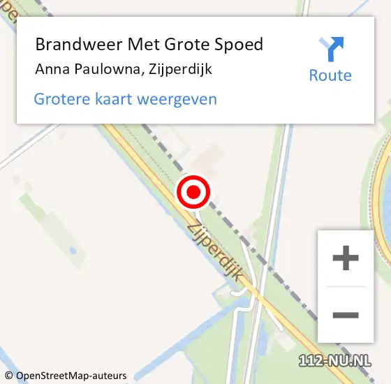 Locatie op kaart van de 112 melding: Brandweer Met Grote Spoed Naar Anna Paulowna, Zijperdijk op 23 december 2013 07:18