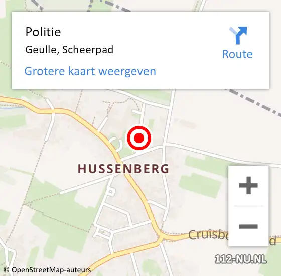 Locatie op kaart van de 112 melding: Politie Geulle, Scheerpad op 1 augustus 2016 12:07