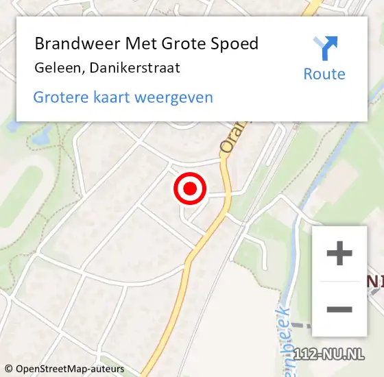 Locatie op kaart van de 112 melding: Brandweer Met Grote Spoed Naar Geleen, Danikerstraat op 1 augustus 2016 14:22