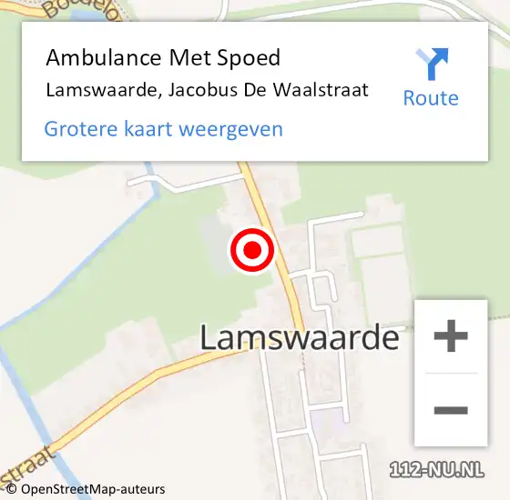Locatie op kaart van de 112 melding: Ambulance Met Spoed Naar Lamswaarde, Jacobus De Waalstraat op 1 augustus 2016 17:31
